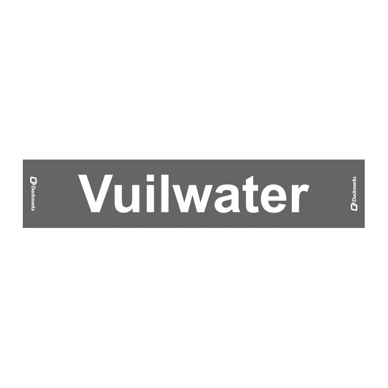 Tekstplaatje Vuilwater 100 x 20mm